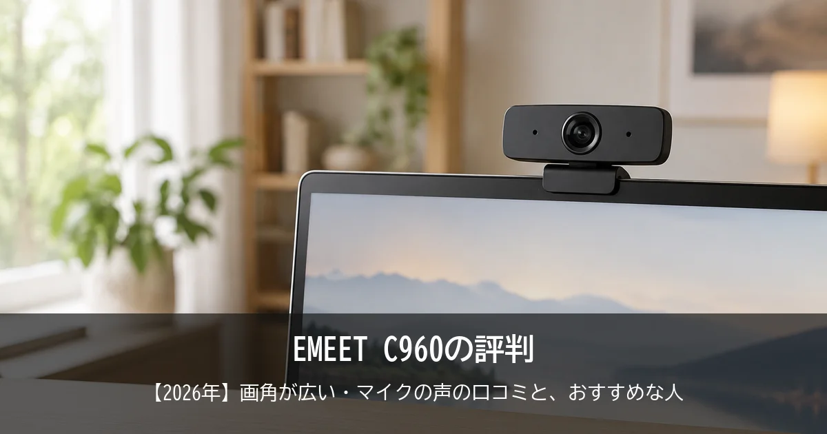 【2026年】EMEET C960の評判は?画角が広い・マイクの声が小さいの口コミと、おすすめな人をご紹介!