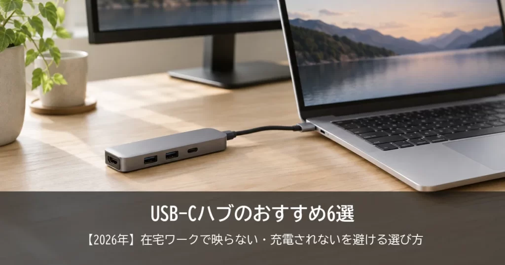 【2026年】USB-Cハブのおすすめ6選！在宅ワークで映らない・充電されないを避ける選び方と、こういう人にはこの1台